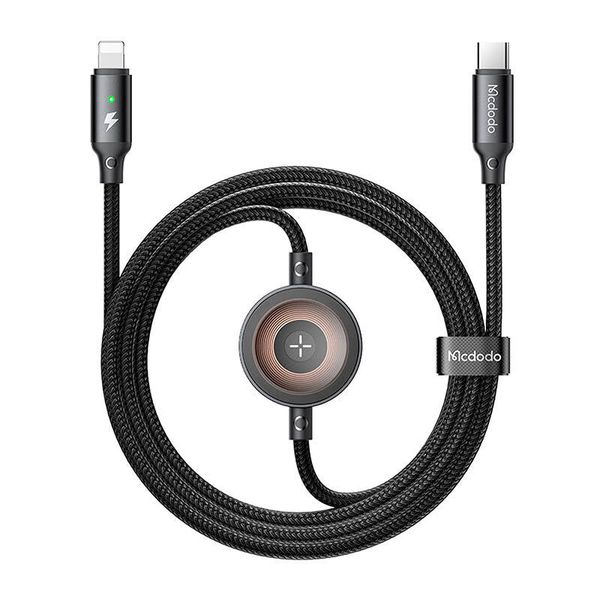 Kabel MCDODO CA-5680 USB-C /Lightning 1,5m Black + nabíječka pro Apple Watch