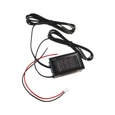 Digitální teploměr mini DC 4V-28V s dvojitým displejem a kovovým snímačem teploty NTC