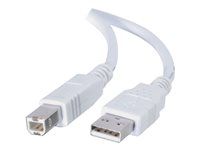 USB A to USB B - USB 2.0 - White - M/M - Kabel USB - USB (M) do USB typ B (M) - USB 2.0 - 2 m - bílá