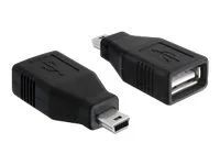 USB adaptér - USB (F) do mini-USB Type B (M) - USB 2.0 - černá