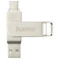 HAMA Rotate Pro, USB klíč, 128GB, stříbrný