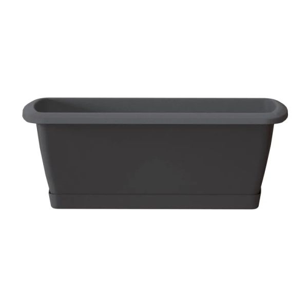 Květináč s miskou RESPANA SET antracit 88,5 cm