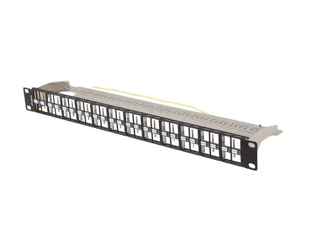 Patch panel prázdný 48 portů 1U 19" ftp pro moduly keystone černý lanberg