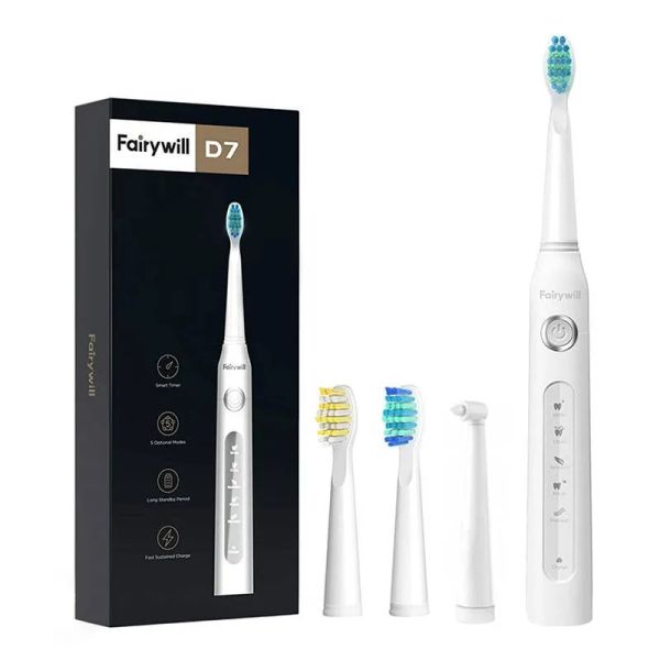 Sonický zubní kartáček se sadou hlavic FairyWill FW507 (bílá)