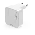 HAMA GaN, Rychlonabíječka, 2x USB-C PD/QC, 40W, bílá