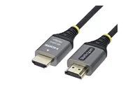 Startech - Prémiove vysoká rychlost - kabel HDMI s ethernetem - HDMI s piny (male) do HDMI s piny (male) - 2 m - odstínený - cerná a stríbrná - podpora 1440p (UWQHD) 144Hz, podpora 4K60Hz, Audio Return Channel (ARC), pletený, podpora HDR10, ultra flexible, rychlost prenosu dat až 18 Gbps, high-flex, pasivní