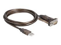 USB / sériový kabel - USB (M) do DB-9 (M) - 1.5 m - křídlové šrouby - černá, průhledná