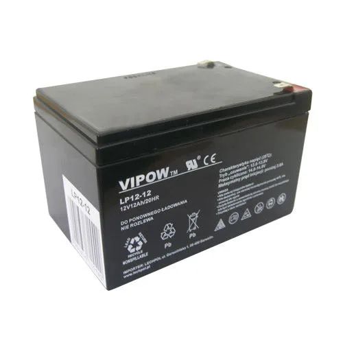 Baterie olověná 12V 12Ah VIPOW BAT0216