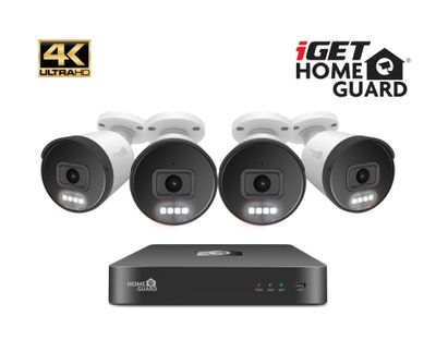 iGET HGNVK88504 - Kamerový UltraHD 4K PoE set, 8CH NVR + 4x IP 4K kamera, zvuk, SMART W/M/Andr/iOS