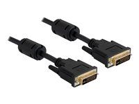 Kabel DVI - DVI-I (M) do DVI-I (M) - 2 m - křídlové šrouby - černá