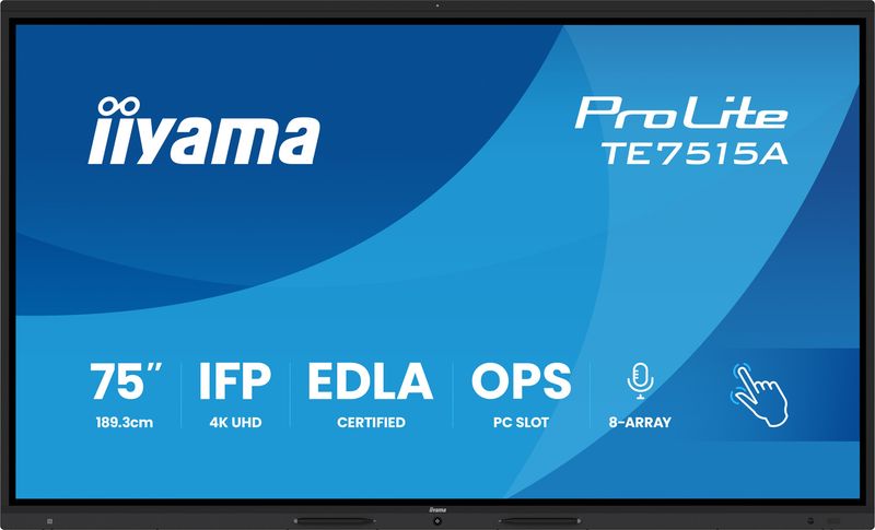 75" iiyama TE7515A-B2AG:VA,4K,EDLA,NFC
