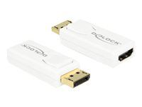 Video adaptér - DisplayPort s piny (male) do HDMI se zdířkami (female) - bílá - podporuje 4K