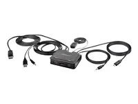 Remote Push Button/Hotkey Switching (C2-D46-UAC-CBL-KVM) - Přepínač KVM / audio / USB - kompaktní - 2 x KVM / zvuk / USB - 1 místní uživatel - desktop