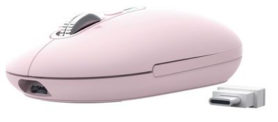 Trust Seron Slim/Kancelářská/Optická/3 200 DPI/USB+BT/Růžová