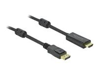 Kabel adaptéru - DisplayPort s piny (male) zamykací do HDMI s piny (male) - 7 m - trojnásobně stíněný - černá - pasivní