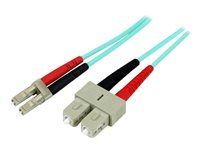 10 Gb Aqua - Multimode Duplex 50/125 - LSZH - LC/SC - OM3 - LC to SC Fiber Patch Cable (A50FBLCSC2) - Patch kabel - multirežim LC (M) do SC několik režimů (M) - 2 m - 2 m - optické vlákno - duplex - 50 / 125 mikron - vodě - barva