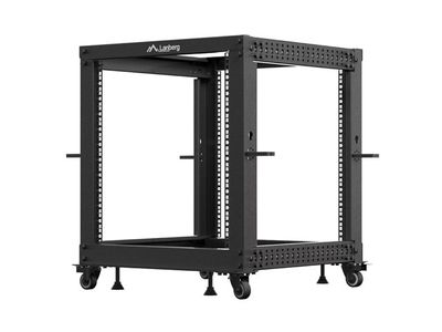 Lanberg otevřený rack 12U 19" 600x600-1100 nastavitelný černý