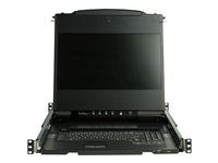 Single Port Console (RKCOND17HD) - KVM konzole s přepínač KVM - 1 porty - USB - 17.3" - připevnitelný na regál - 1920 x 1080 Full HD (1080p) @ 60 Hz - 250 cd/m² - 650:1 - 8 ms - 2xDVI-D, 2xVGA - černá - 1U