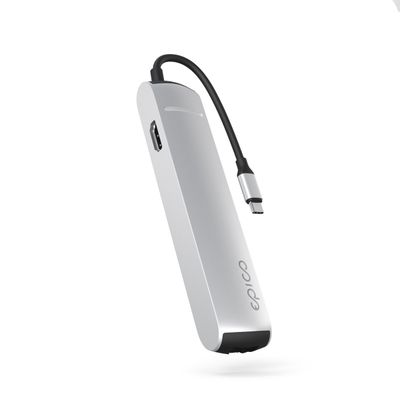 Epico 6v1 Slim Hub 8K s USB-C konektorem - stříbrná