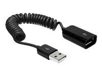 Prodlužovací šňůra USB - USB (M) do USB (F) - 60 cm - svinutý - černá