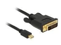 Kabel adaptéru - jeden spoj - Mini DisplayPort (M) do DVI-D (M) - DisplayPort 1.1 - 1 m - pasivní, křídlové šrouby - černá