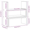vidaXL Stolový organizér nastav. staré drevo 40x17x41cm kompozit.drevo