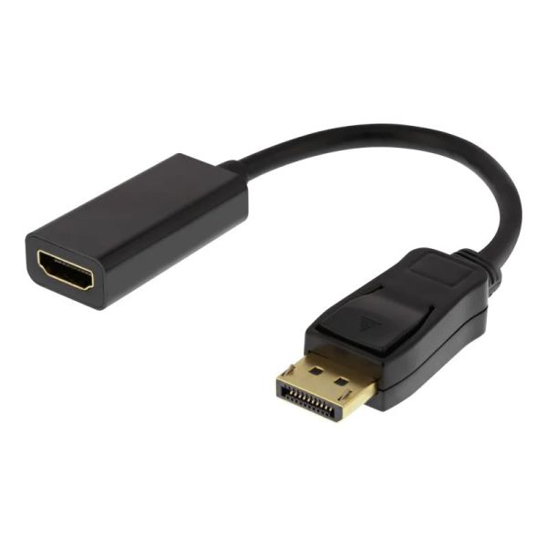 DELTACO Redukcia z DisplayPort/HDMI, čierna
