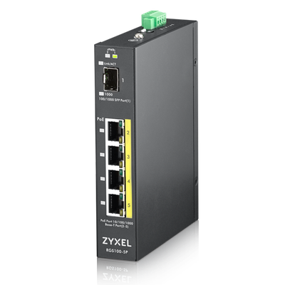 Zyxel 4xGb+1xSFP POE IP30 DIN 120W RGS100-5P