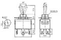 Přepínač páčkový 2pol./6pin ON-ON 250V/10A