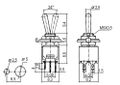 Páčkový spínač 3pol./6pin ON-OFF-ON mini