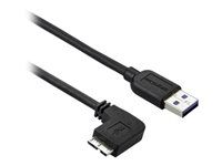 StarTech 2m 6 ft Slim Micro USB 3.0 Cable M/M - Left-Angle Micro-USB - USB 3.0 A to Micro B - Angled Micro USB - USB 3.1 Gen 1 (5Gbps) (USB3AU2MLS) - Kabel USB - Micro-USB typu B (M) do USB typ A (M) - USB 3.0 - 2 m - levý úhlový konektor - cerná