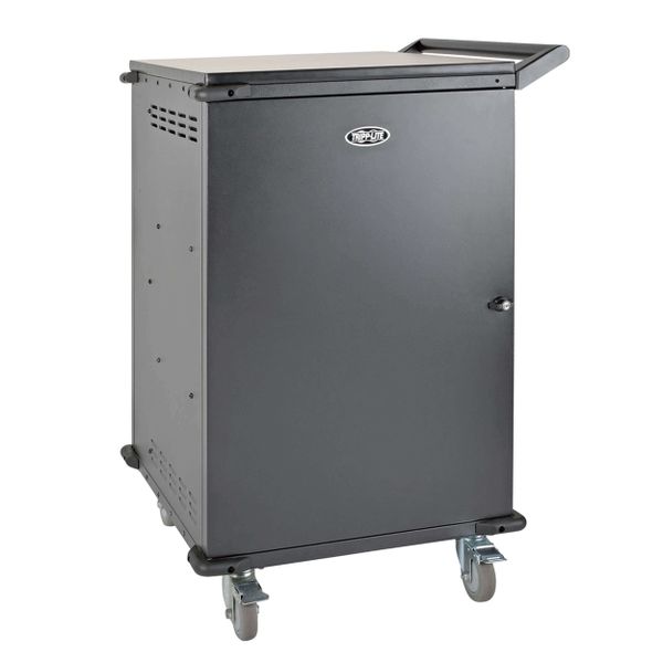 Nabíjecí stanice pro více zařízení, 36 zásuvek Schuko 230V, vozík, černá