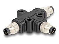 M8 T-Splitter A-coded 4 pin 1 x male to