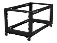 Adjustable Server Rack (4POSTRACK8U) - Rozvaděč stojanový open frame - 4 pozice - podlahové provedení - černá - 8U