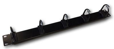 19" vyvazovací panel 1U 5x plast oko 3x3cm černý