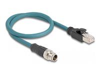 M12 Adapter Cable X-coded 8 pin male to