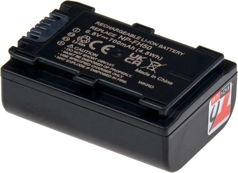 Baterie T6 Power Sony NP-FH50, NP-FH40, NP-FH30, 700mAh, 4,7Wh, šedá