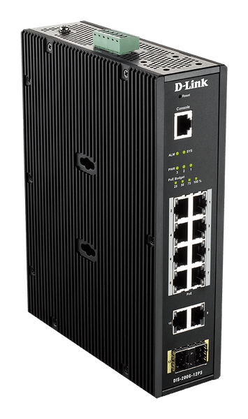 D-Link DIS-200G-12PS Industrial L2 smart manage POE switch