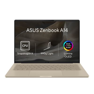 ASUS Zenbook A14/UX3407QA-OLED647WZ/SD-X1-26-100/14''/WUXGA/32GB/512GB/Adreno/W11H/Gold/2R