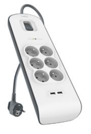 BELKIN SurgeStrip přep.ochrana,6 zásuvek,650J,2USB
