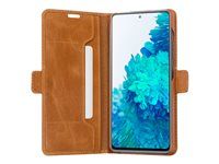 Pouzdro s klopou pro mobilní telefon - kůže full-grain - bronz - pro Samsung Galaxy S21 FE 5G