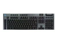 Klávesnice - technologie LIGHTSPEED - podsvícení - bezdrátový - 2.4 GHz, Bluetooth, USB - QWERTY - britská - klávesový spínač: GL Clicky - černá