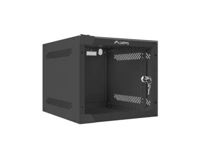 Lanberg racková skříň 10" nástěnná 4u/280x310 (flat pack) s prosklenými dveřmi černá