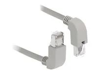 Patch kabel - RJ-45 (M) zahnutí nahoru do RJ-45 (M) zahnutí dolů - 2 m - S/FTP - CAT 6a - bootovaný, neobsahuje halogen - šedá