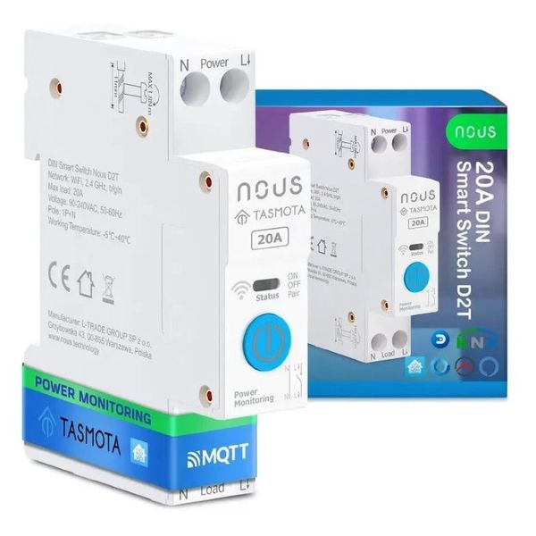 NOUS D2T, Tasmota DIN SMART Switch, spínač