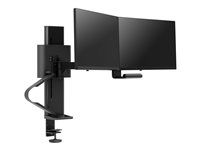 Montážní sada (rukojeť, základna, zvedací sloupek, prodlužovací ramena, oblouk, 2 kluzné čepy, 2dílná svorka na stůl) - Technologie konstantní síly - pro 2 LCD displeje - matná čerň - velikost obrazovky: 21.5"-27"