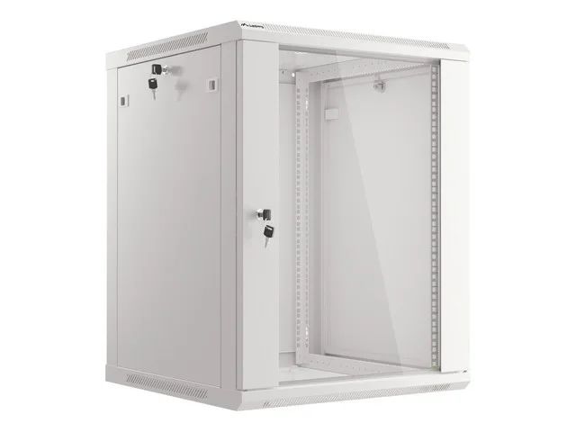 LANBERG 19" RACKOVÁ SKŘÍŇ PRO MONTÁŽ NA STĚNU 15U/600X600 (FLAT PACK) S PROSKLENÝMI DVEŘMI ŠEDÁ V2c