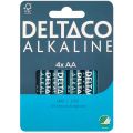 DELTACO ALKALINE, Batérie alkalické AA, LR06 4ks
