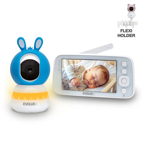 EVOLVEO Baby Monitor N5 - Set videochůvičky s 360° dohledem, obousměrnou komunikací a ukolébavkami,
