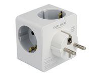 Síťový adaptér - 16 A - 6 výstupní konektory (2 x 9 pin USB Type A, USB-C, 3 x napájení CEE 7/3) - bílá